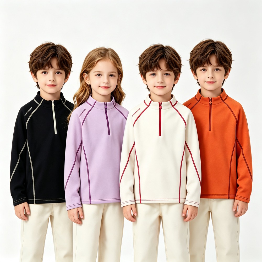 Outdoor Sport Activities For Kids - Pull en polaire demi-zip pour enfants